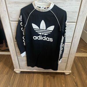 Adidas Black and White Long Sleeve Dress